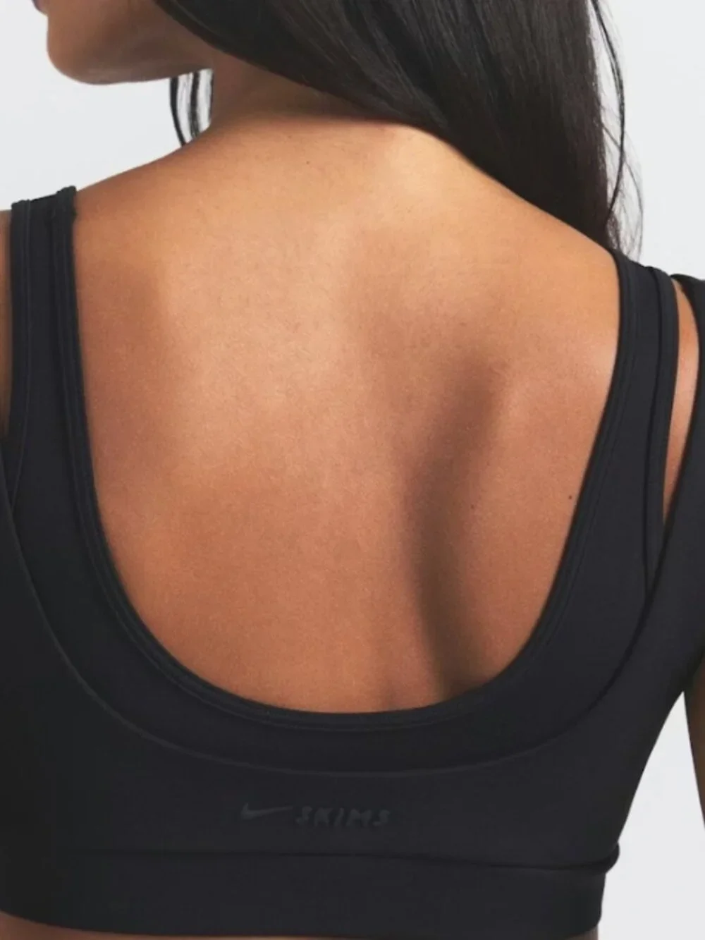 NEW NikeSKIMS Double Strap Scoop Bra Obsidian Black XL Extra Large NWT - Picture 5 of 7